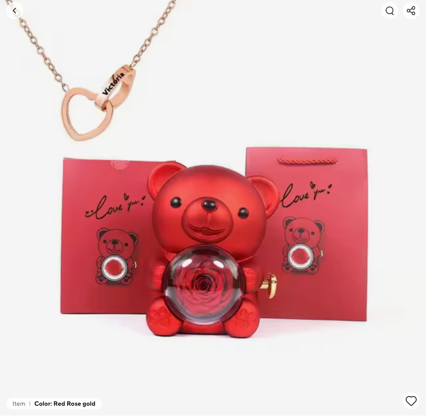 Rose Bear Jewelry Gift Box